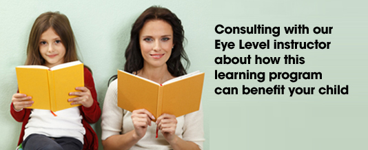Consulting with our Eye Level instructor about how this learning program can benefit your child
